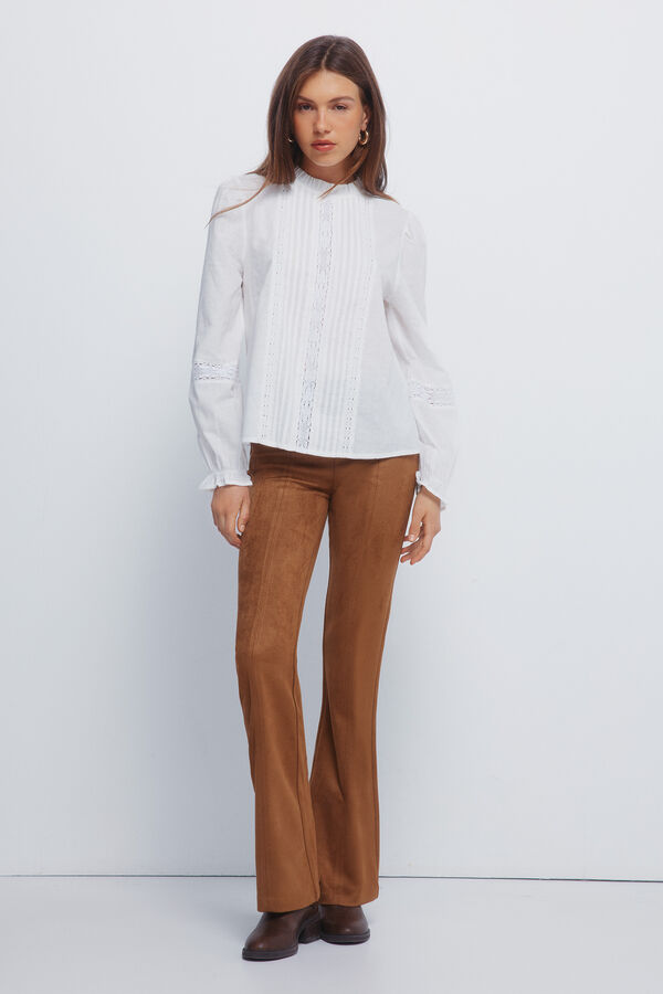 Springfield Blusa de renda romântica cru