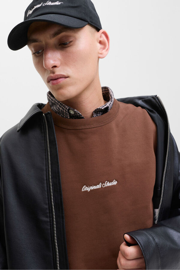 Jack & Jones Sweatshirt original do est&uacute;dio castanho