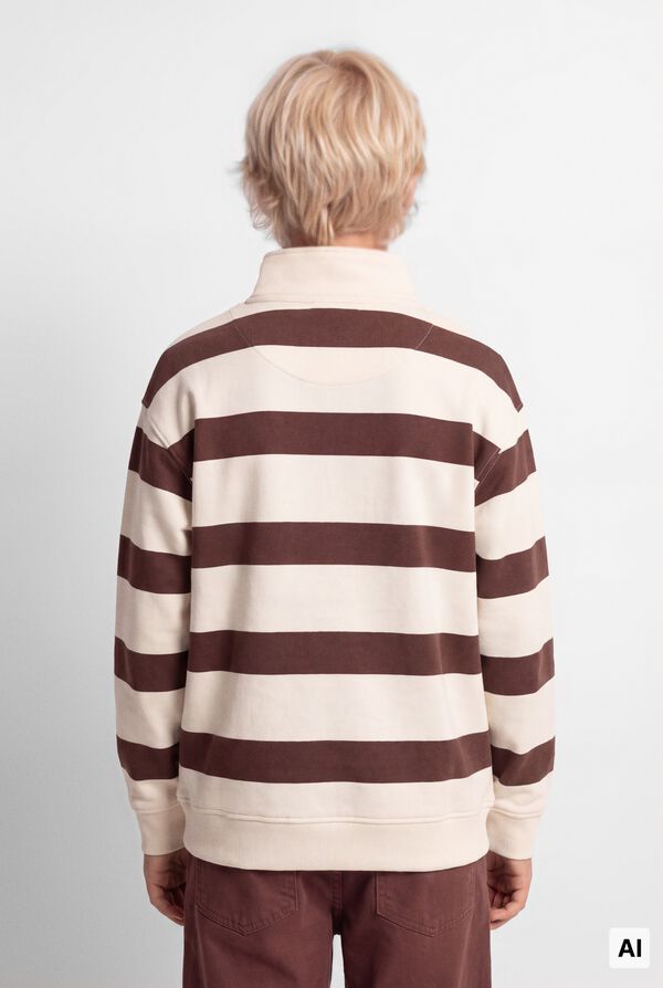 Springfield Kids Sweatshirt gola camionista &agrave;s riscas crian&ccedil;a cru