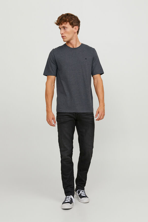 Jack & Jones T-shirt b&aacute;sica regular fit cinzento