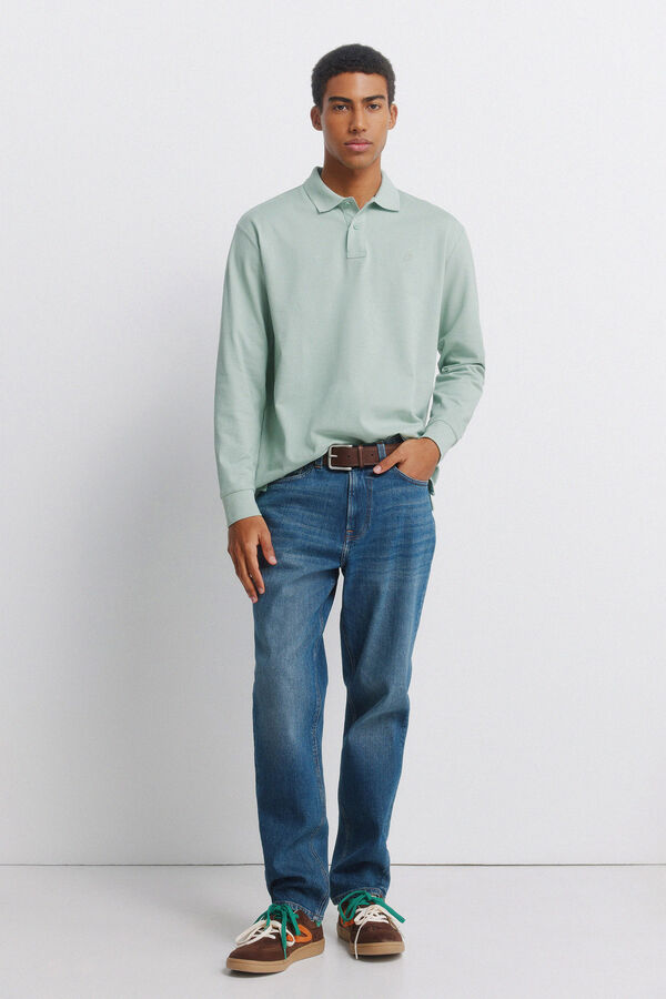 Springfield Polo Springfield b&aacute;sico manga comprida regular fit verde