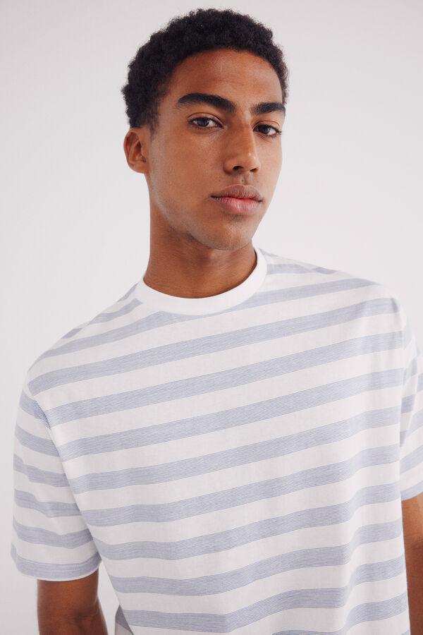 Springfield Micro-striped T-shirt blue