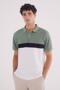 Springfield Polo piqué slim fit com blocos de cores
