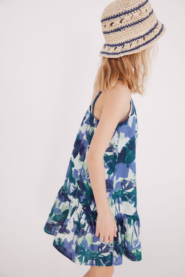 Springfield Kids Vestido alças flores menina azul