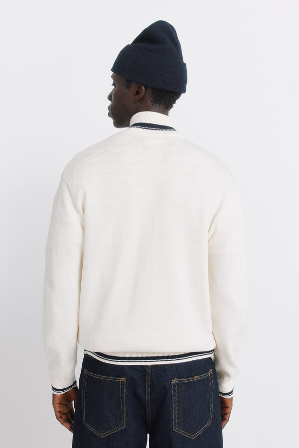 Springfield Camisola b&aacute;sica com fecho de fecho-&eacute;clair branco