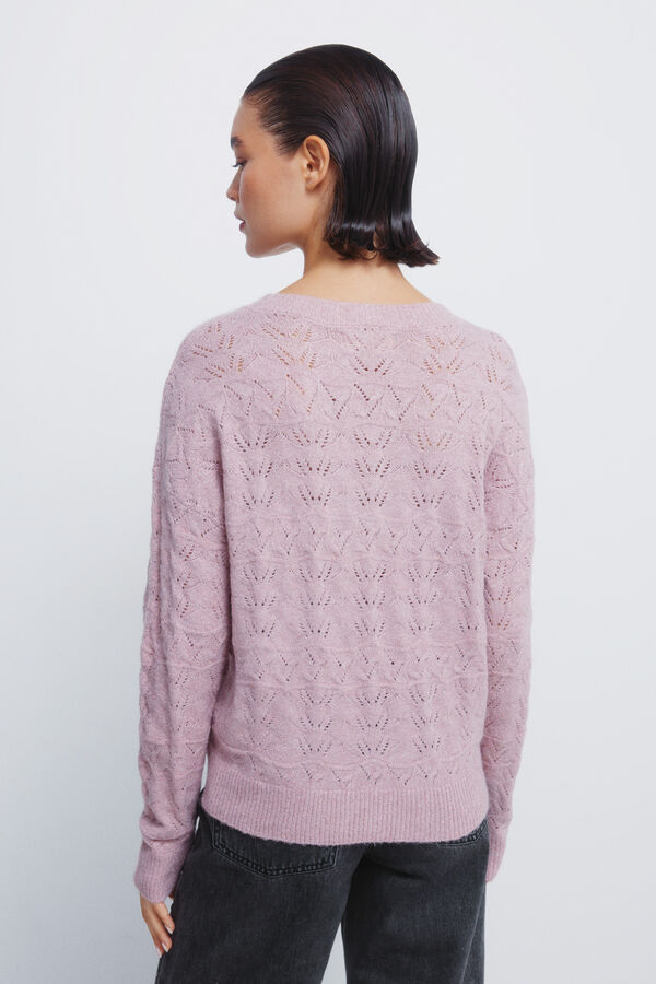 Springfield Camisola lurex pointelle rosa