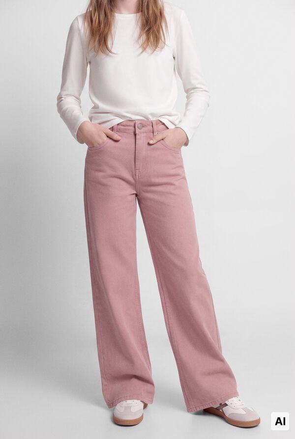 Springfield Kids Cal&ccedil;as culotte de sarja b&aacute;sicas para menina rosa