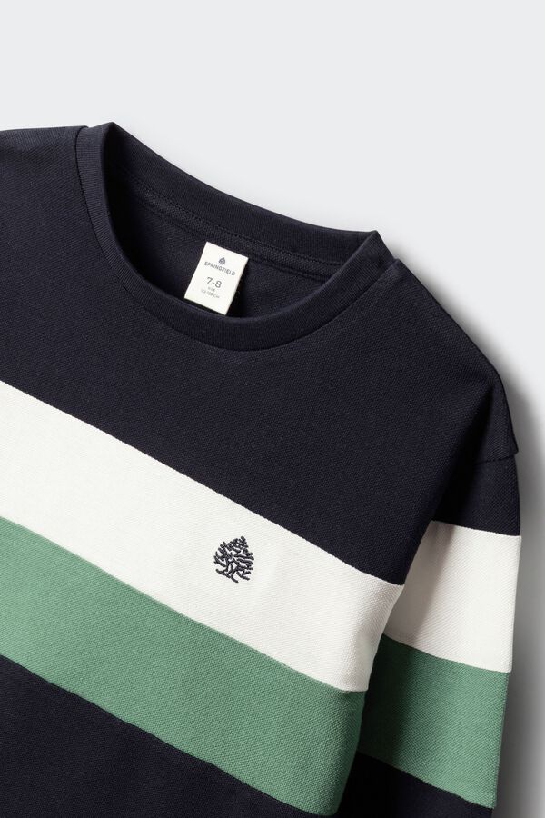 Springfield Kids T-shirt manga comprida b&aacute;sica para menino azul