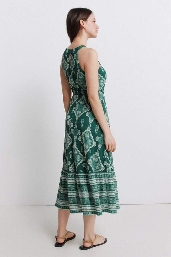 Springfield Vestido halter em crochet verde