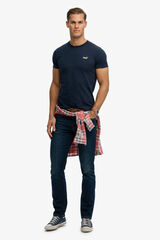 Superdry T-shirt de manga curta b&aacute;sica com log&oacute;tipo pequeno azul