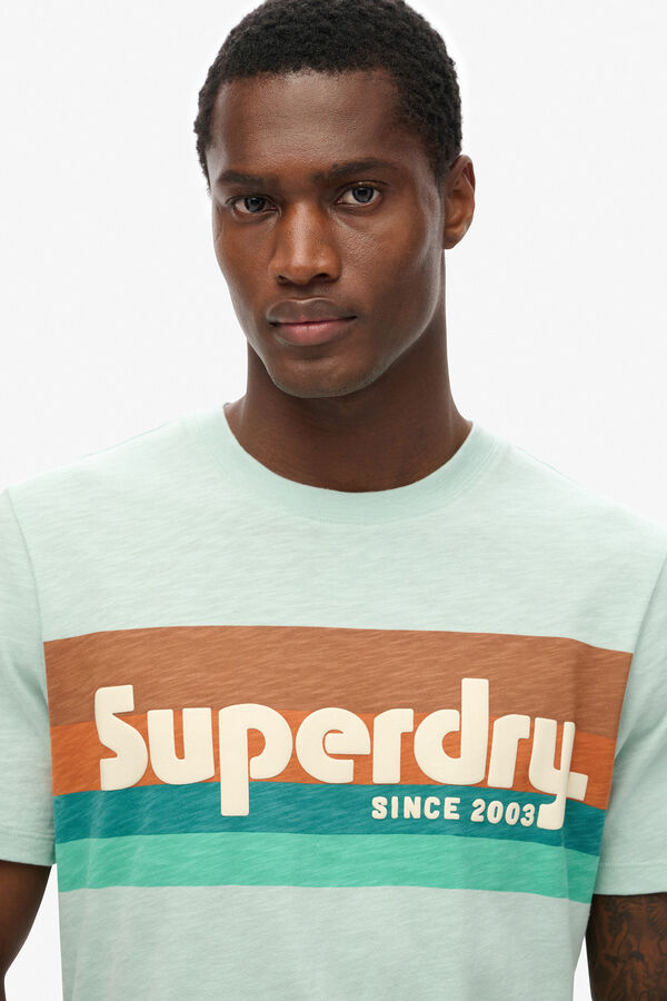 Superdry Camiseta Terrain Logo Stripe Relaxed Tee azul