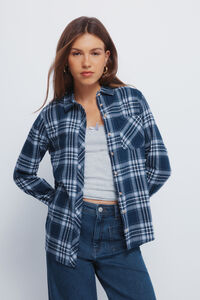 Springfield Camisa xadrez lurex com bolso
