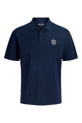 Jack & Jones PLUS Polo com logo ins&iacute;gnia azul