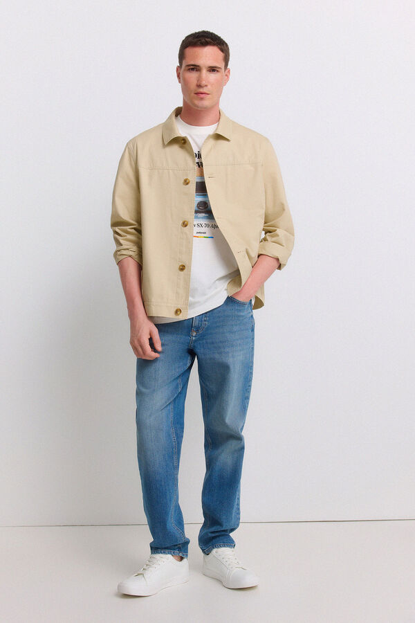 Springfield Jeans lavagem m&eacute;dia sobretingida regular fit azul