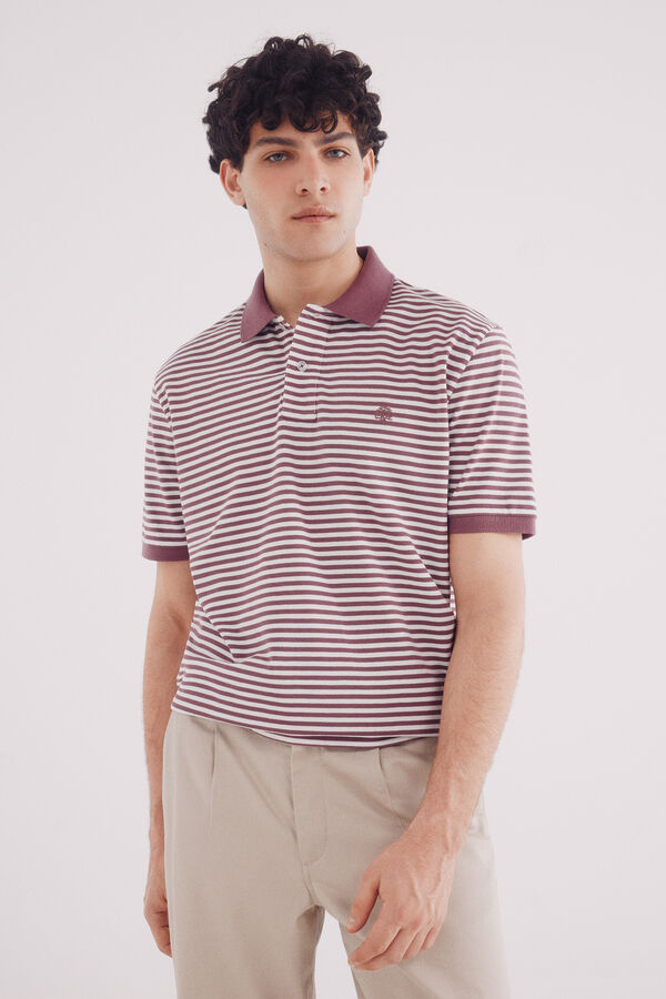 Springfield Polo piqué básico riscas regular fit vermelho