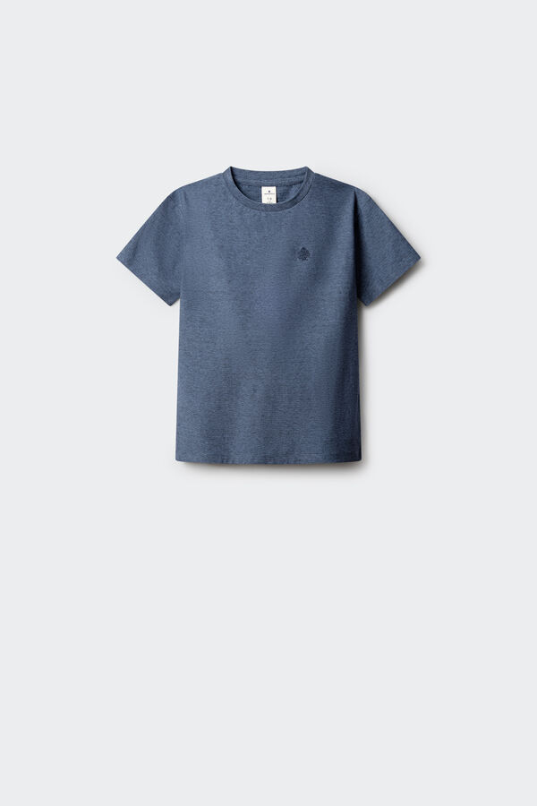 Springfield Kids T-shirt de manga curta com microrriscas para menino azul