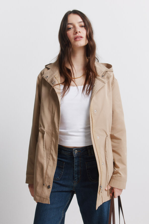 Springfield Parka com capuz repelente &agrave; &aacute;gua camel