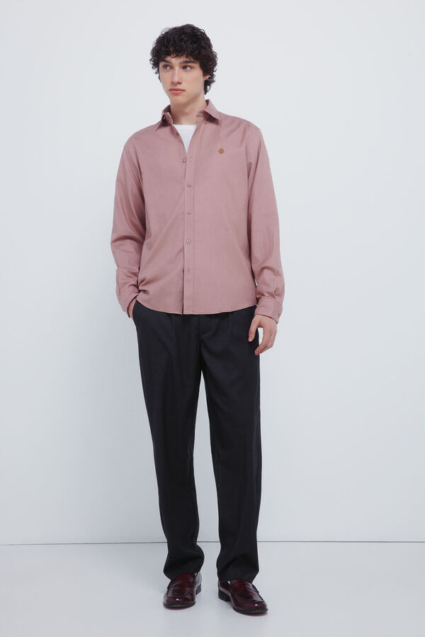 Springfield Camisa de flanela com cotoveleiras rosa