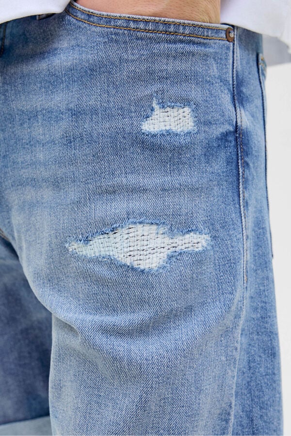 Jack & Jones regular fit denim Bermuda shorts blue