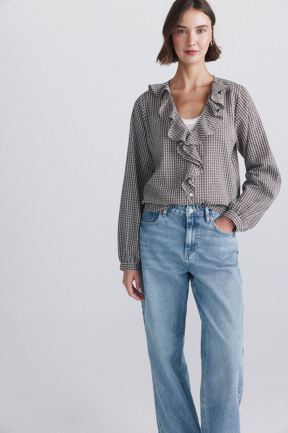 Camisa cuadros volante