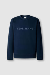 Pepe Jeans Sweatshirt com logo gola redonda azul