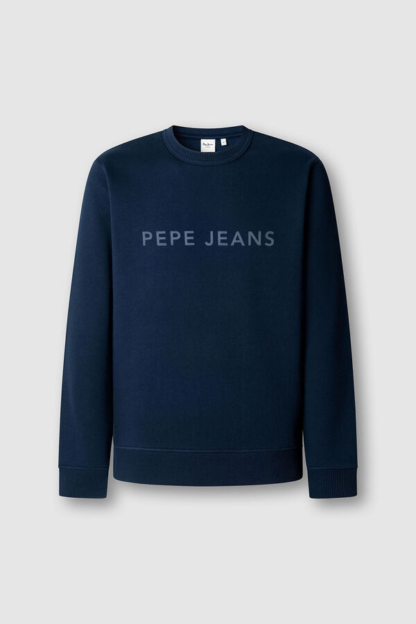 Pepe Jeans Sweatshirt com logo gola redonda azul