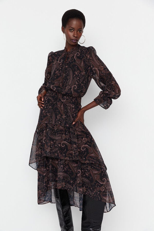 Trendyol Vestido gola halter estampado