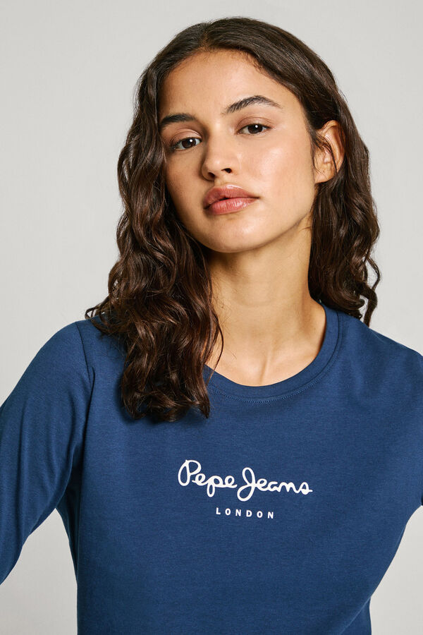 Pepe Jeans Camiseta Slim Fit Manga Longa azul