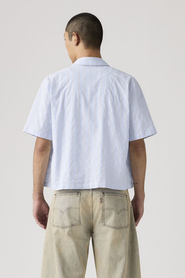Levi's Camisa crop de manga curta azul