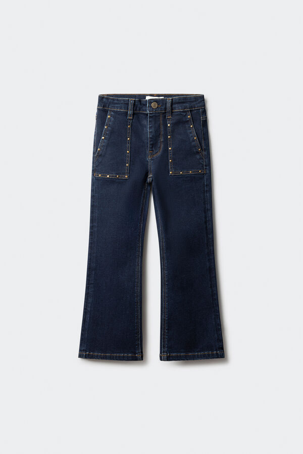 Springfield Kids Calça flare com tachas para meninas azul