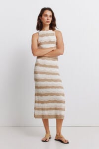 Springfield Vestido midi de malha gola halter