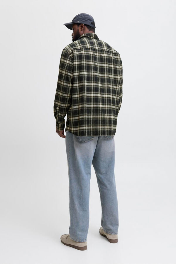 Jack & Jones PLUS Camisa xadrez regular fit PLUS preto
