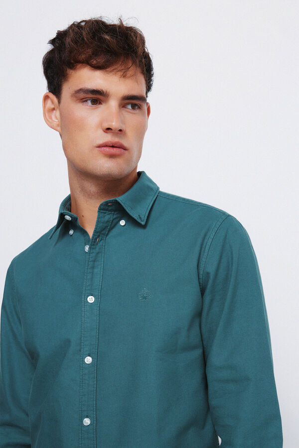 Springfield Peça oxford tingida verde