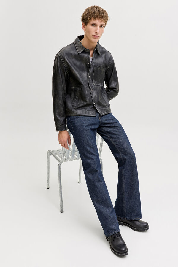 Jack & Jones Jeans flare cintura alta em algod&atilde;o azul