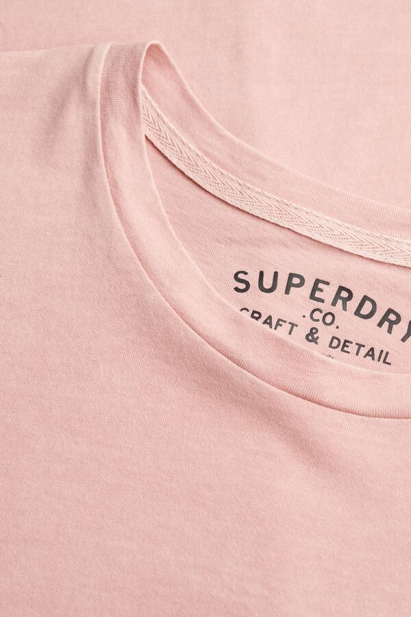 Superdry T-shirt manga curta b&aacute;sica com bolso rosa