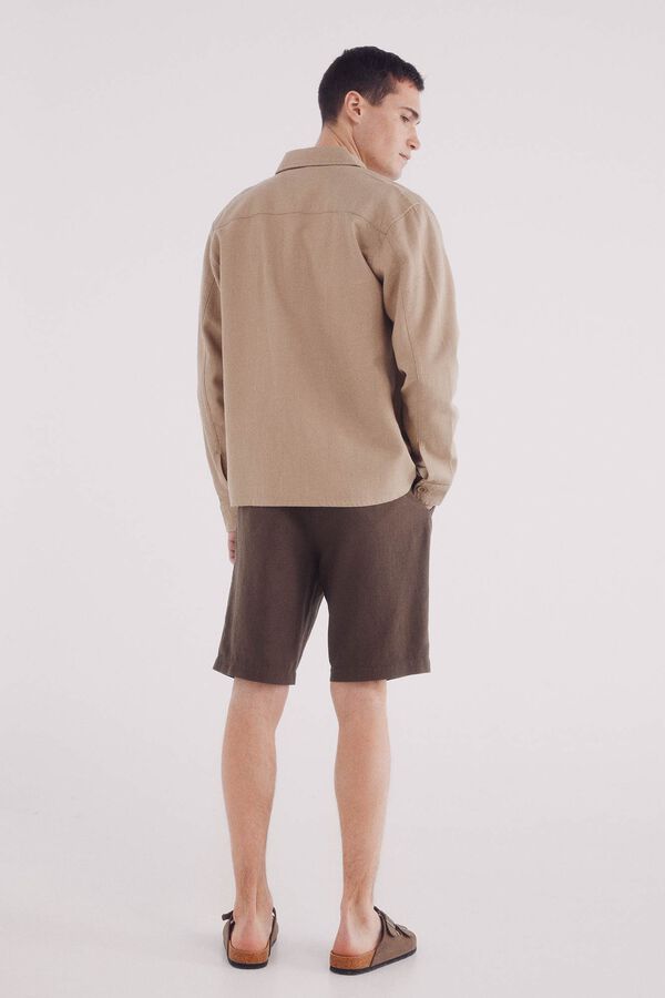 Springfield Bermuda slim fit em linho cru