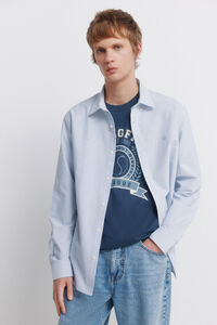 Springfield Camisa oxford &agrave;s riscas sem vincos