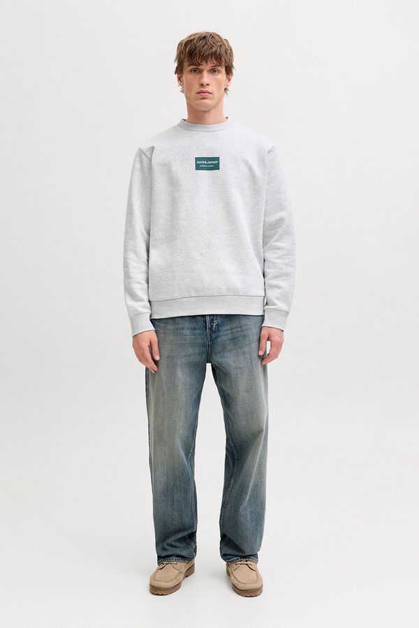 Jack & Jones Sweatshirt gola redonda em felpa branco