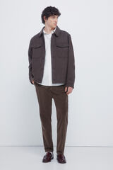 Springfield Calças chino slim fit confortável de veludo cotelê lavado cru