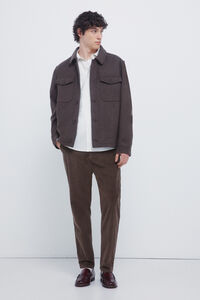 Springfield Calças chino slim fit confortável de veludo cotelê lavado