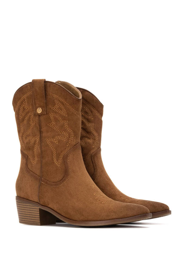 XTI Bota de Cowboy Bordada vison