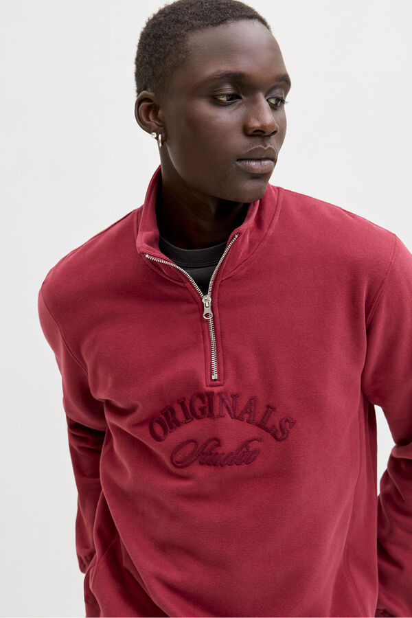 Jack & Jones Fecho-Éclair com gola vermelho