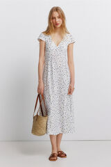 Springfield Vestido estampado de renda bege
