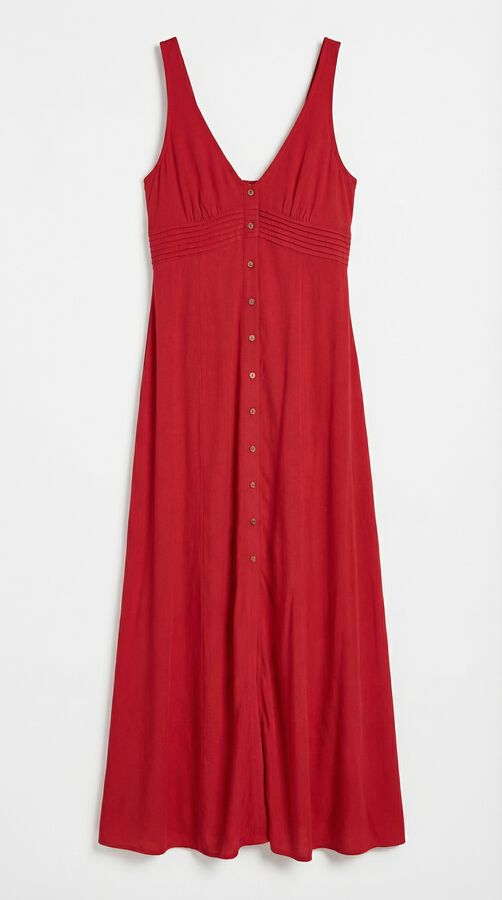 Springfield Vestido midi de al&ccedil;as rom&acirc;ntico vermelho