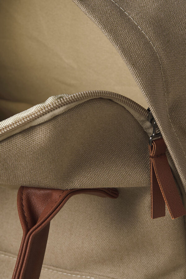 Jack & Jones Mochila b&aacute;sica de lona bege