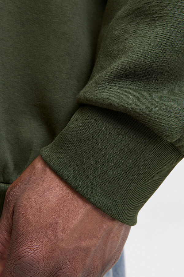 Jack & Jones PLUS Sweatshirt com capuz b&aacute;sica verde