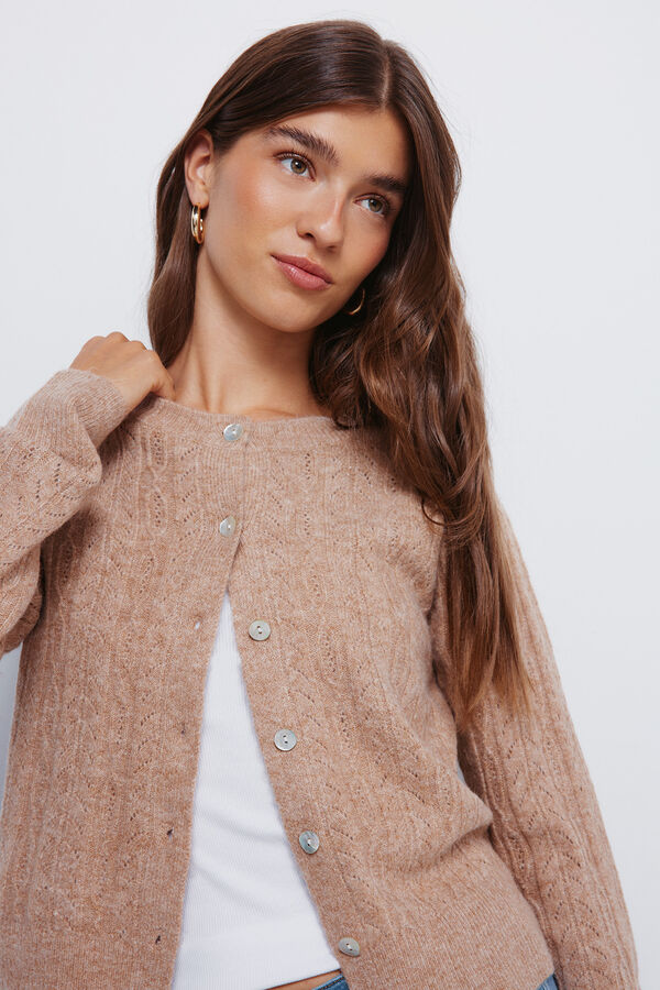 Springfield Cardigan Pointelle cru