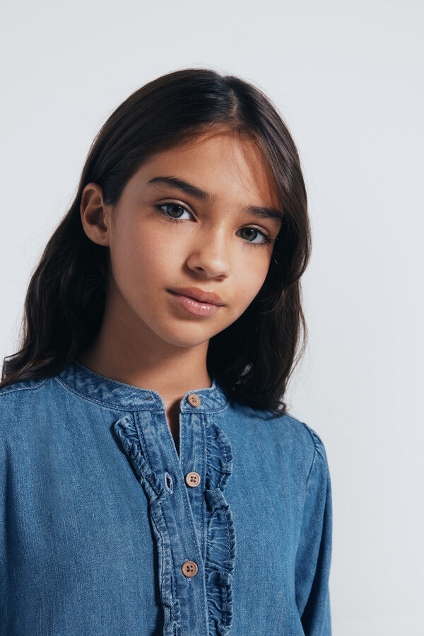 Springfield Kids Vestido jeans para meninas azul