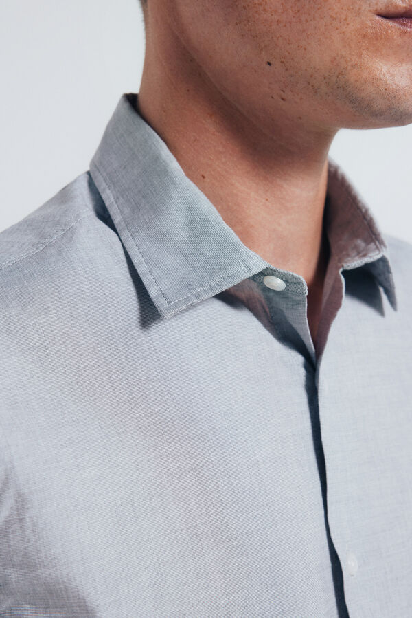 Springfield Camisa de algodão com debrum cinzento