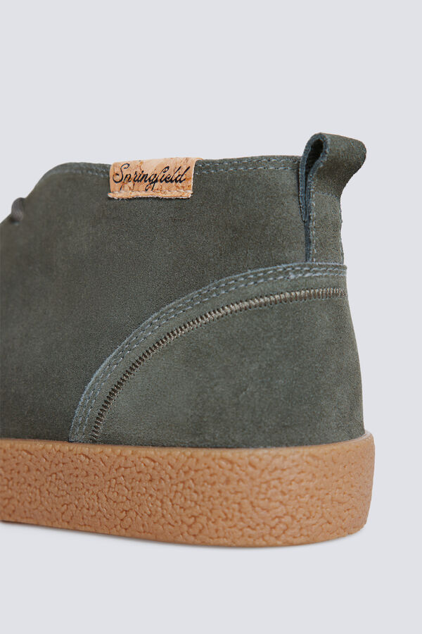 Springfield Botim em couro croute macia cinzento